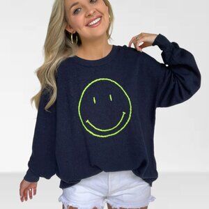 Navy Smile Pullover
